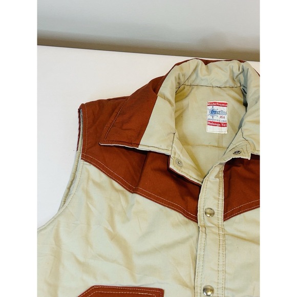 Frostline Kit Vest w/Buttons Tan Rust Western Women's M/L - Picture 2 of 12